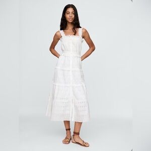 GAP x DOEN White Eyelet Midi Dress